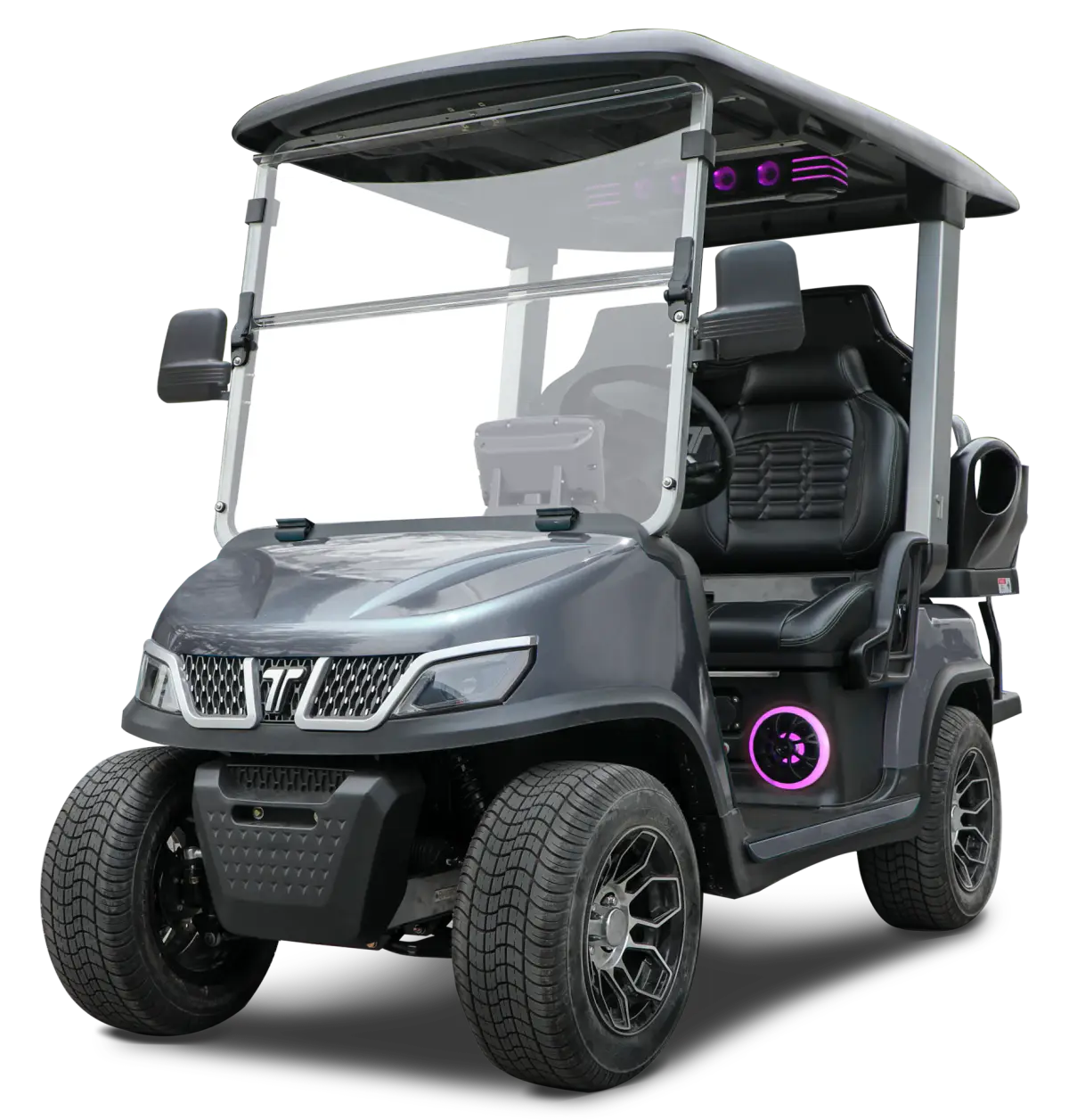 TARA Roadster 2+2 electric golf cart in Arctic Gray