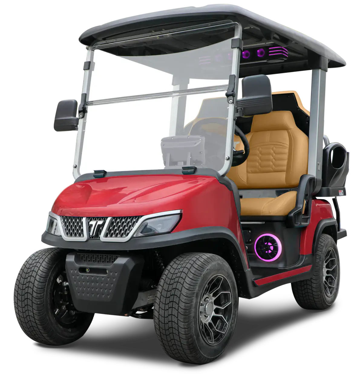 TARA Roadster 2+2 electric golf cart in Flamenco Red