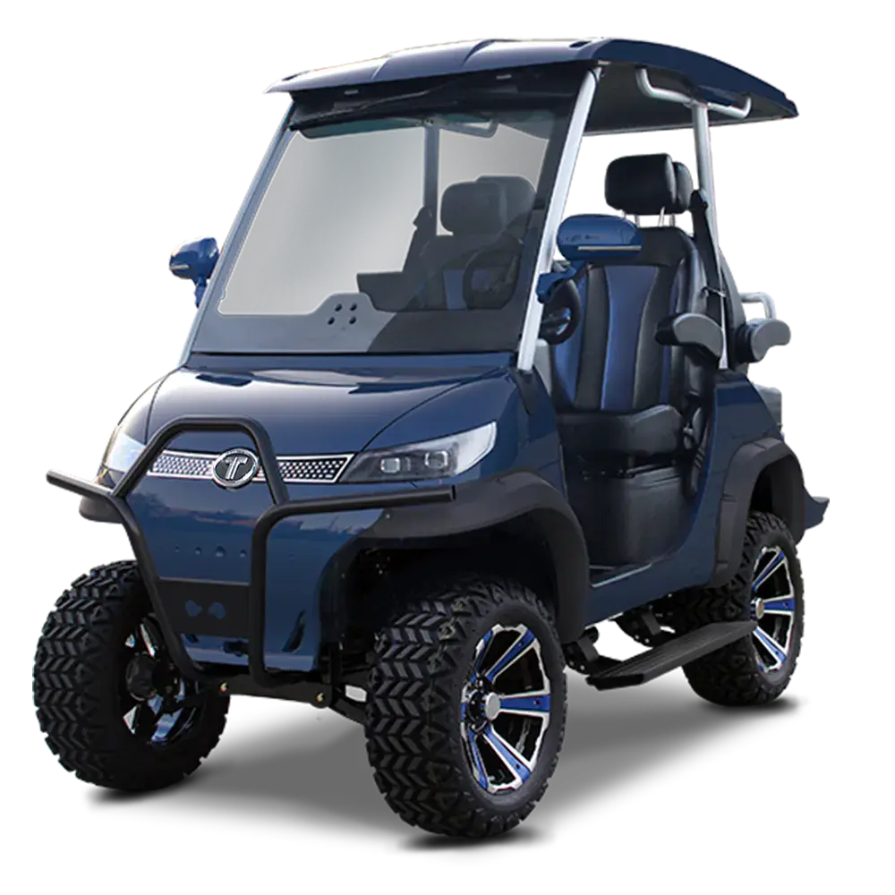 TARA T3 2+2 Lifted electric golf cart in Mediterranean Blue