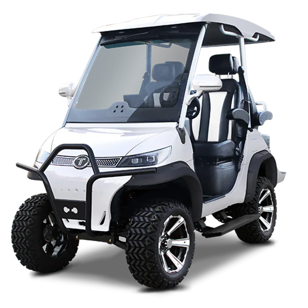 TARA T3 2+2 Lifted electric golf cart in Mineral White