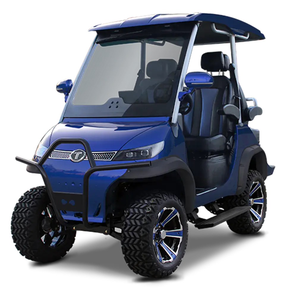 TARA T3 2+2 Lifted electric golf cart in Portimao Blue