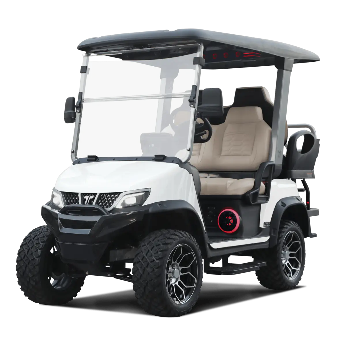 TARA Explorer 2+2 electric golf cart in Mineral White