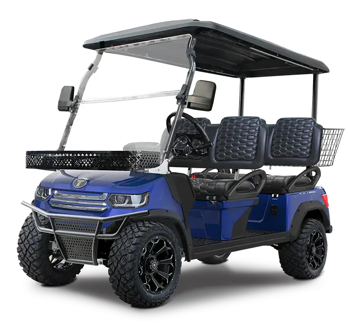 TARA Lander 4 electric golf cart in Portimao Blue