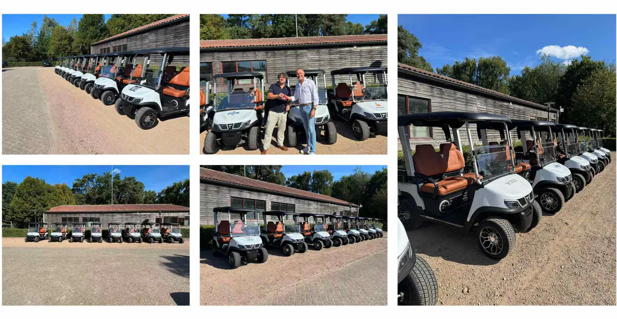 TARA electric golf carts in action on golf course