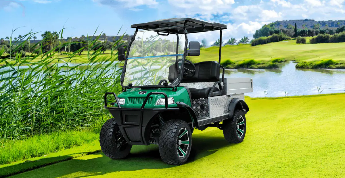 Electric utility task vehicle golf course maintenance