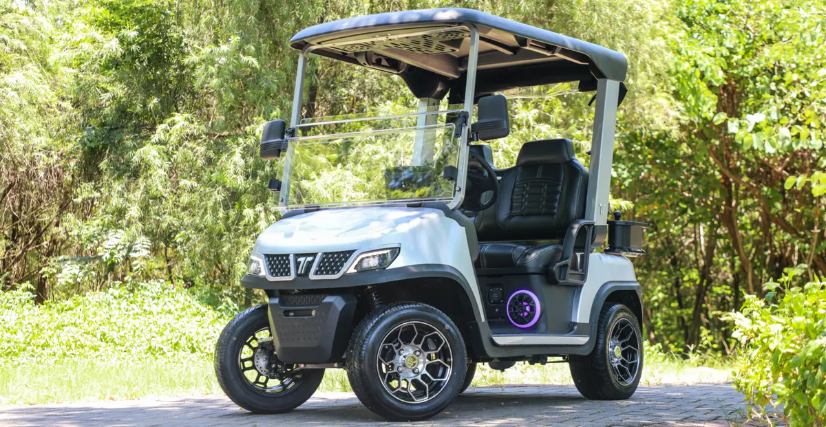 TARA electric golf cart lineup at the dealership