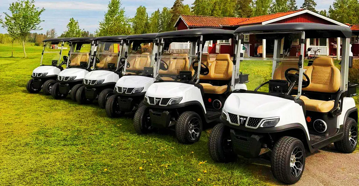 Two passenger golf carts