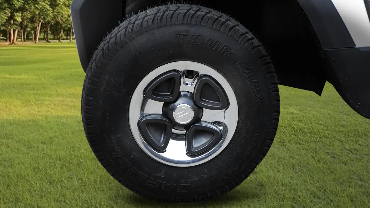 Tara electric golf cart equipped with durable 8 inch tires
