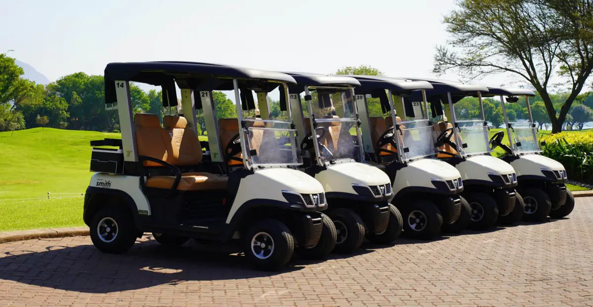 TARA electric golf cart on golf course