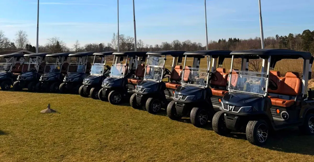 Tara Electric Golf Cart Fleet on Golf Course with Lithium Battery Technology