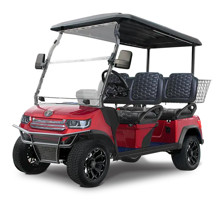TARA Horizon 4 electric golf cart in Flamenco Red