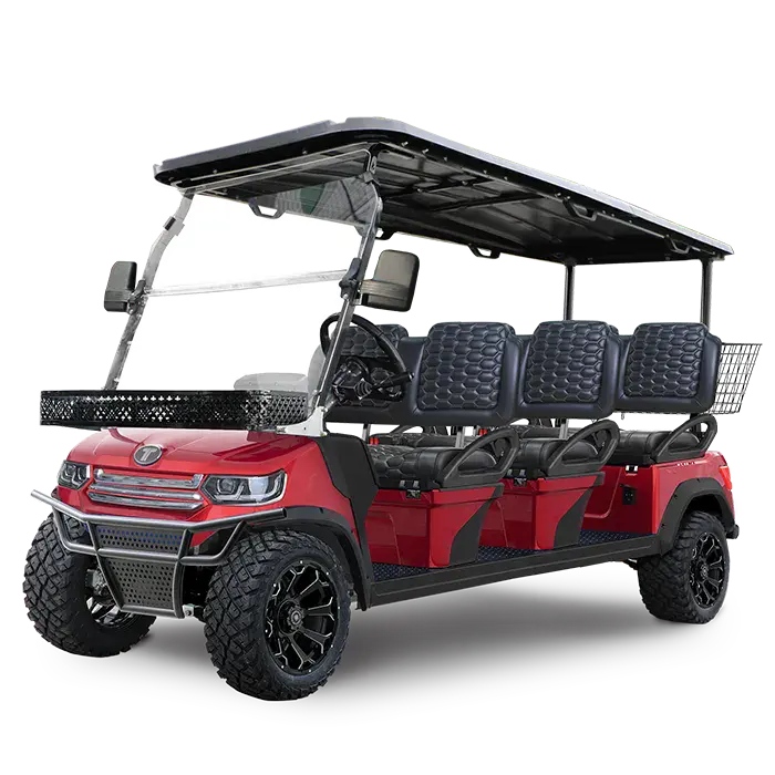 TARA Lander 6 electric golf cart in Flamenco Red
