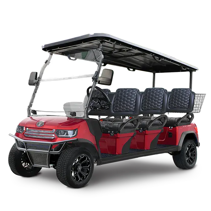TARA Horizon 6 electric golf cart in Flamenco Red