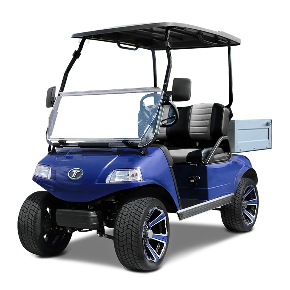 TARA Turfman 450 electric utility vehicle in Portimao Blue