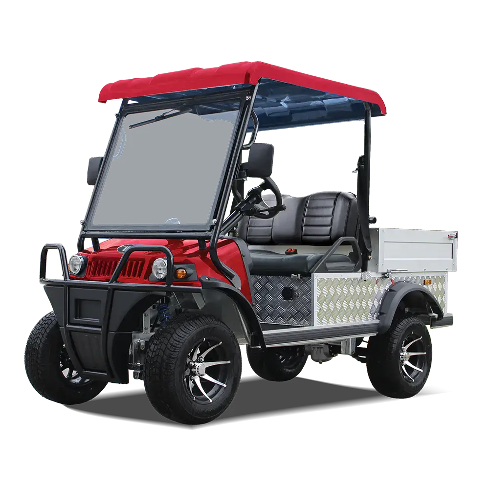 TARA Turfman 700 EEC electric utility vehicle in Flamenco Red