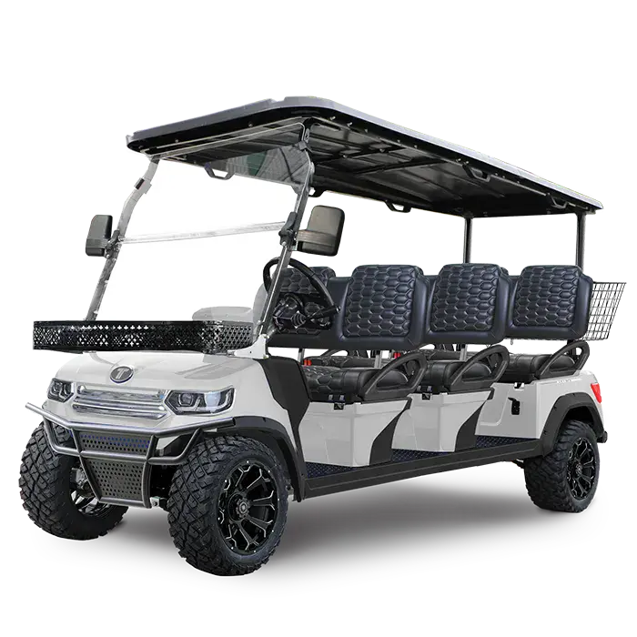 TARA Lander 6 electric golf cart in Mineral White